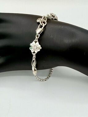 Brighton Four‎ Leaf Clover Wheat Chain Charm Bracelet + 5 Charms